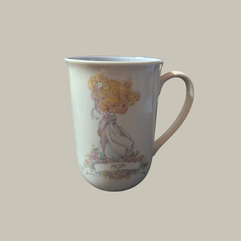 Precious Moments Mom Coffee Mug 1989 Enesco Vintage Porcelain Cup